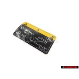 Original Audi Sticker For Air Conditioner - 8W0010515B