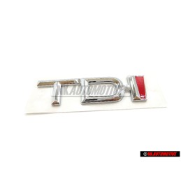 Original Audi TDI Rear Boot Badge Emblem Chrome Red - 4A9853737 2ZZ