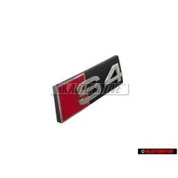 Original Audi S4 Front Grill Badge Emblem Black Chrome Red - 8K0853736A 2ZZ