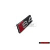 Original Audi S4 Front Grill Badge Emblem Black Chrome Red - 8K0853736A 2ZZ