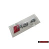 Original Audi RS4 Rear Boot Badge Emblem Chrome Red - 8D9853740 2ZZ