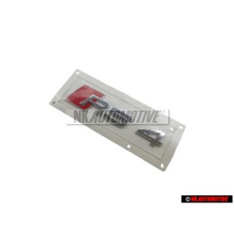 Original Audi RS4 Rear Boot Badge Emblem Chrome Red - 8D9853740 2ZZ