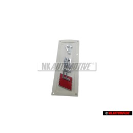 Original Audi RS4 Rear Boot Badge Emblem Chrome Red - 8D9853740 2ZZ