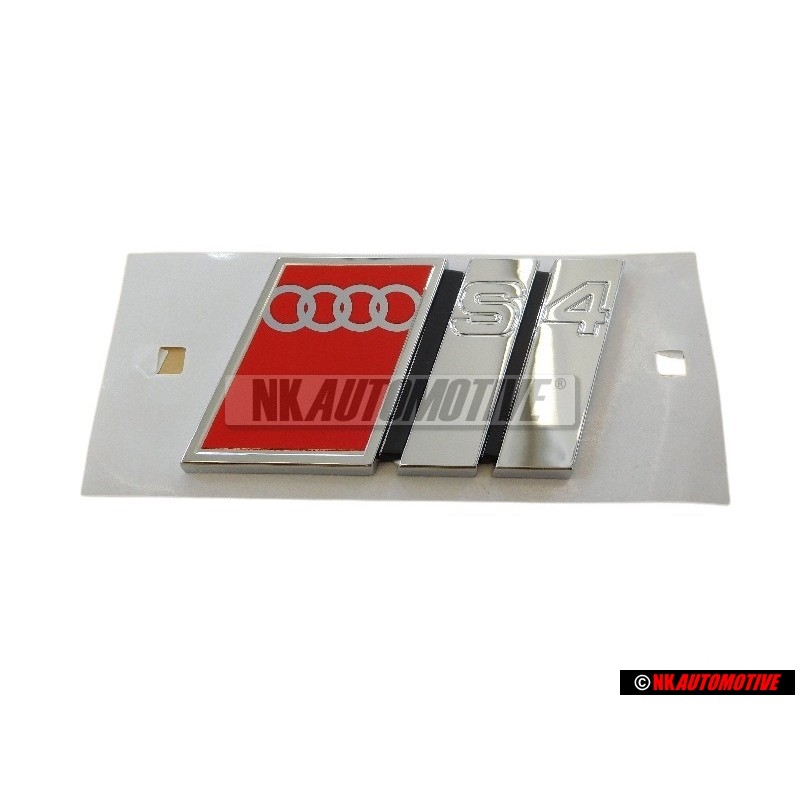 Original Audi S4 Rear Boot Badge Emblem Chrome Red - 8D5853737G 2ZZ