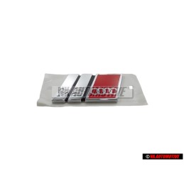 Original Audi S4 Rear Boot Badge Emblem Chrome Red - 8D5853737G 2ZZ
