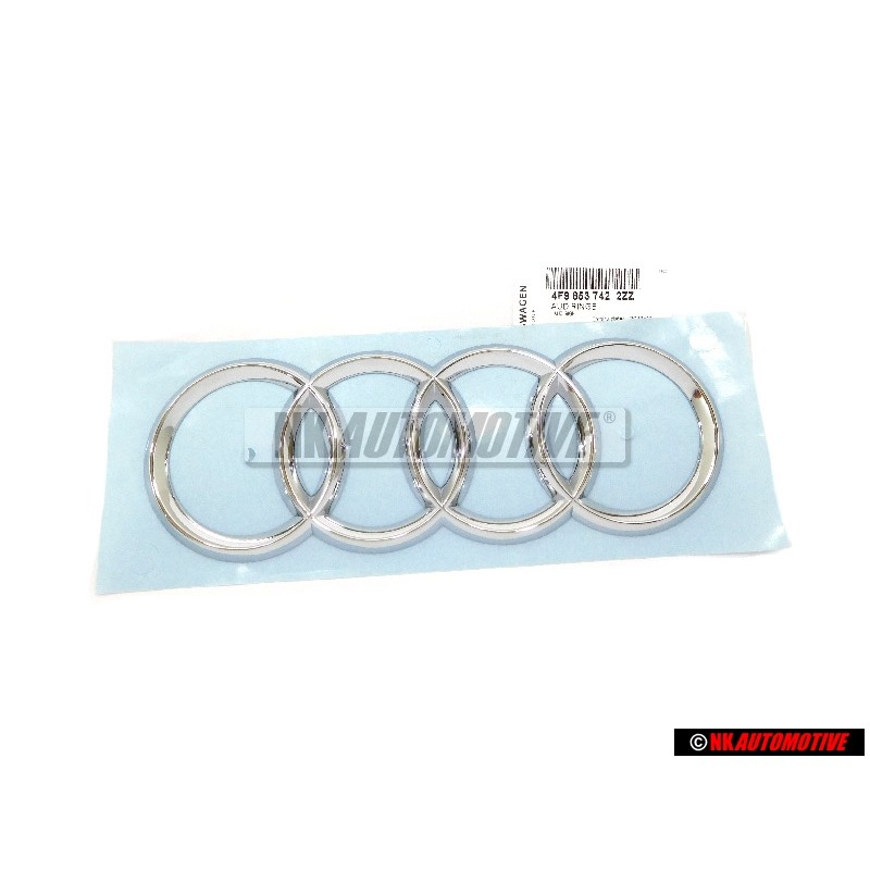 Original Audi Rings Rear Boot Badge Emblem Chrome - 4F9853742 2ZZ