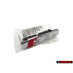 Original Audi S-LINE Front Grill Badge Emblem Chrome Red - 4F0853736B 2ZZ