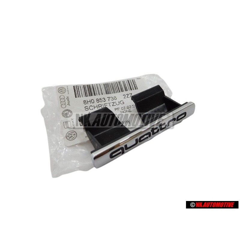 Original Audi QUATTRO Front Grill Badge Emblem Chrome - 8H0853736 2ZZ