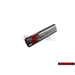 Original Audi S-LINE Front Grill Badge Emblem Black Chrome Red - 4F0853736A 2ZZ