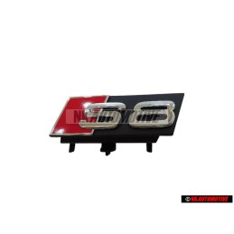 Original Audi S8 Front Grill Badge Emblem Black Chrome Red - 4H0853740
