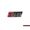 Original Audi S8 Front Grill Badge Emblem Black Chrome Red - 4E0853740