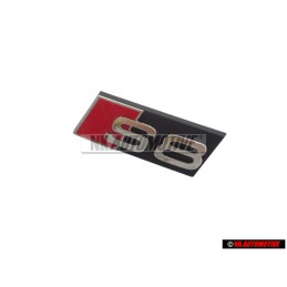 Original Audi S8 Front Grill Badge Emblem Black Chrome Red - 4E0853740