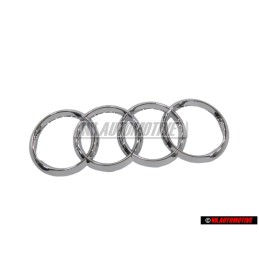 Original Audi Rings Front Grill Badge Emblem Chrome - 4H0853605C 2ZZ