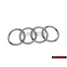 Original Audi Rings Front Grill Badge Emblem Chrome - 4H0853605C 2ZZ
