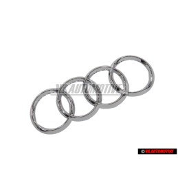 Original Audi Rings Front Grill Badge Emblem Chrome - 4H0853605C 2ZZ
