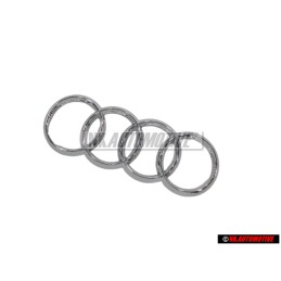 Original Audi Rings Front Grill Badge Emblem Chrome - 4H0853605C 2ZZ