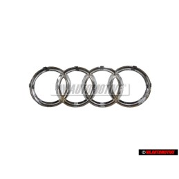 Original Audi Rings Front Grill Badge Emblem Chrome - 4H0853605C 2ZZ
