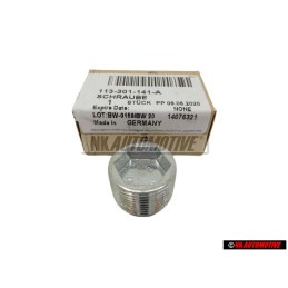 Original VW Oil Drain Plug, Magnetic - 113301141A