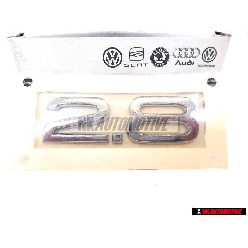 Original Audi 2.8 Rear Boot Badge Emblem Chrome - 4B0853743L 2ZZ