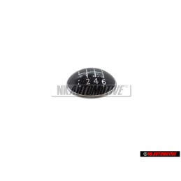 Original VW 6 SPEED Gearknob Badge Emblem Black Chrome - 1K0711144J