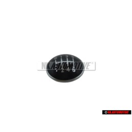 Original VW 6 SPEED Gearknob Badge Emblem Black Chrome - 1K0711144J