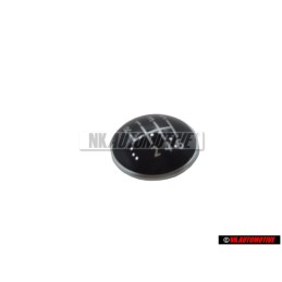 Original VW 6 SPEED Gearknob Badge Emblem Black Chrome - 1K0711144J