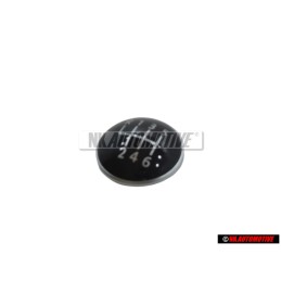 Original VW 6 SPEED Gearknob Badge Emblem Black Chrome - 1K0711144J