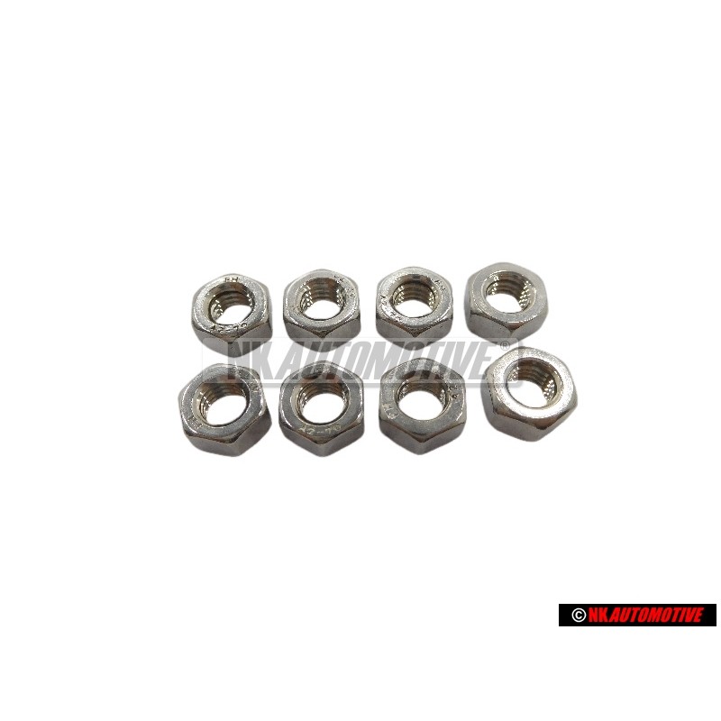 8x Original VW Hexagon Nut - N 01100627
