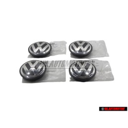 4x Original VW Hub Cap Black Anthracite Metallic - 7L6601149 RVC