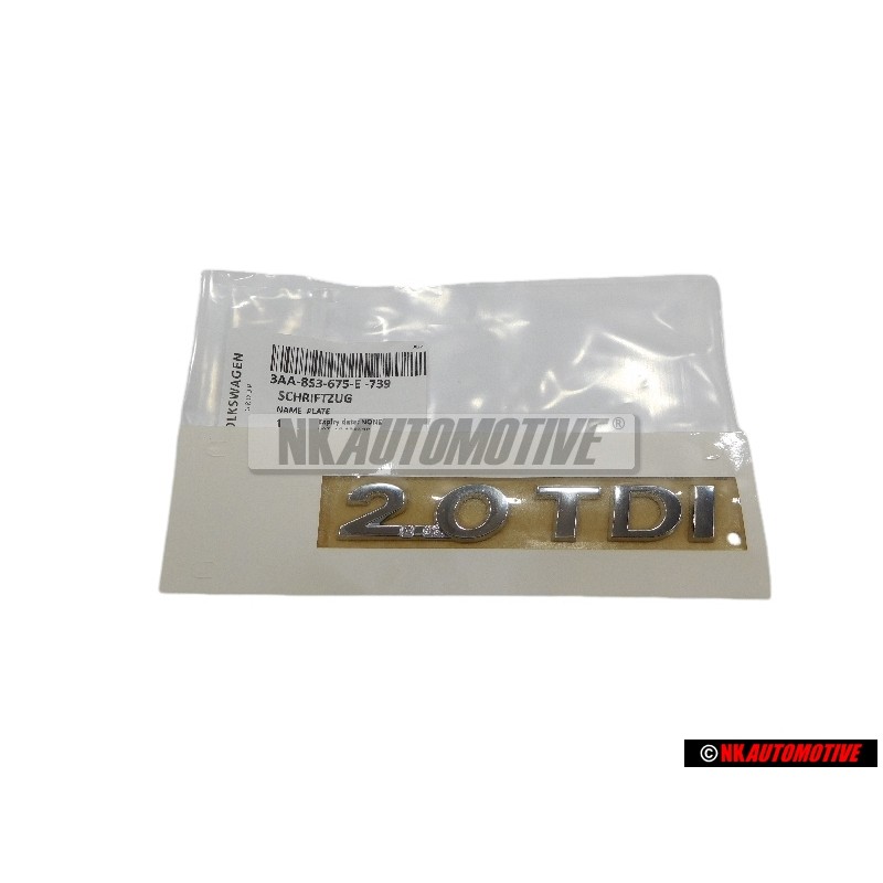 Original VW 2.0 TDI Rear Boot Badge Emblem - 3AA853675E 739