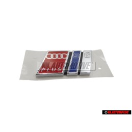 Original Audi S6 PLUS Rear Boot Badge Emblem Chrome Blue Red - 4A9853735C 2ZZ
