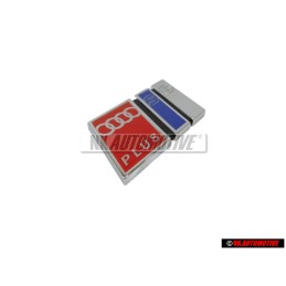 Original Audi S6 PLUS Rear Boot Badge Emblem Chrome Blue Red - 4A9853735C 2ZZ