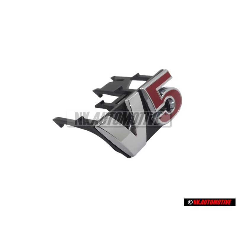 Original VW V5 Front Grill Badge Emblem Chrome Red - 1J6853679F GQF