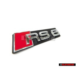 Original Audi RS6 Front Grill Badge Emblem Black Chrome Red - 4B0853736B 2ZZ