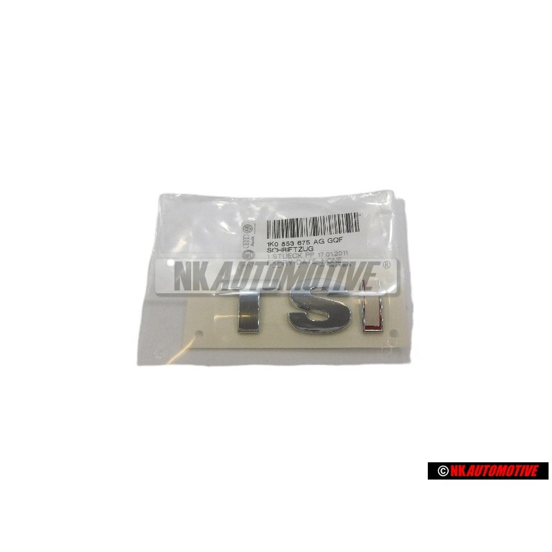 Original VW TSI Rear Trunk Boot Badge Emblem Chrome Red - 1K0853675AGGQF