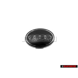 Original Audi Rings Steering Wheel Badge Emblem Black Chrome - 8A0419685