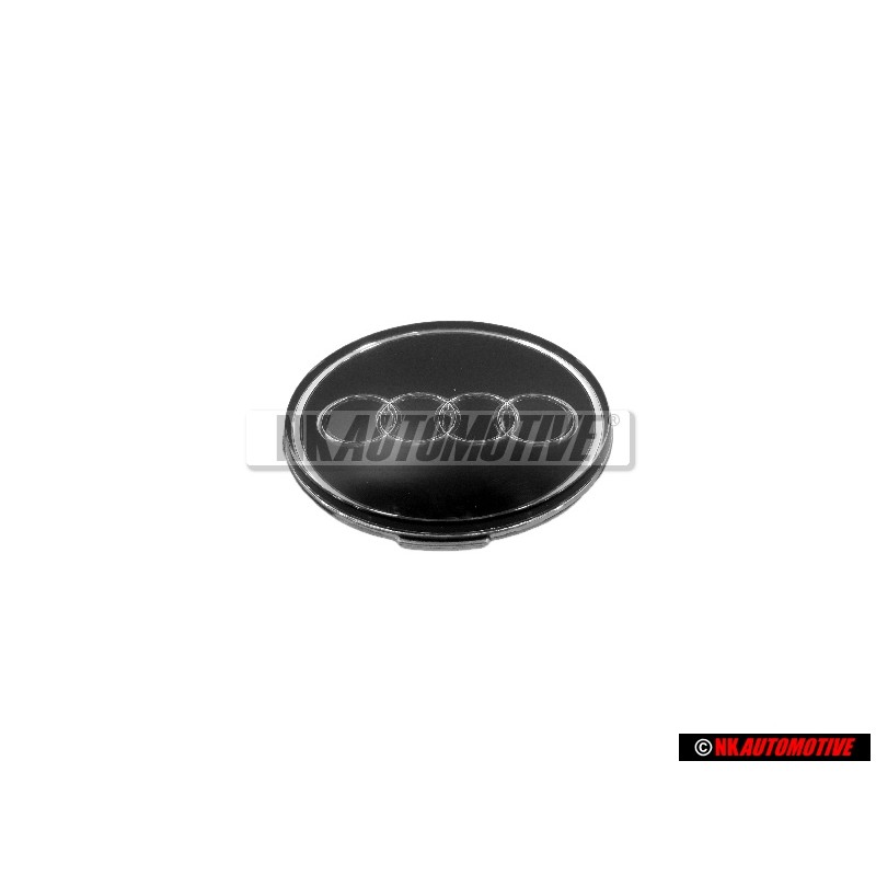 Original Audi Rings Steering Wheel Badge Emblem Black Chrome - 8A0419685