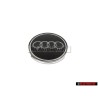 Original Audi Rings Steering Wheel Badge Emblem Black Chrome - 8A0419685