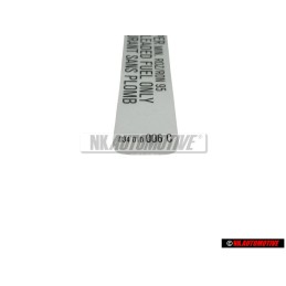 Original VW Sticker Unleaded 95 OCT - 034010006C