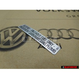 Original VW Sticker Unleaded Fuel Only - 000010018C