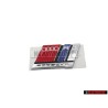 Original Audi RS2 Rear Trunk Boot Badge Emblem Chrome Red Blue - 8A0853735A 2ZZ