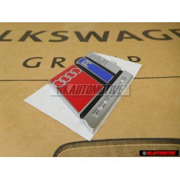 Original Audi RS2 Rear Trunk Boot Badge Emblem Chrome Red Blue - 8A0853735A 2ZZ