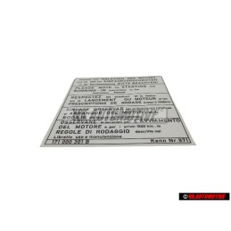 Original VW Front Windshield Sticker First 100 Miles - 171000301B