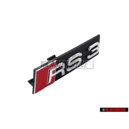 Original Audi RS3 Front Grill Badge Emblem Black Chrome Red - 8P0853736C 2ZZ