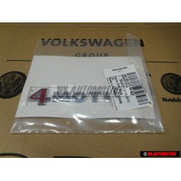 Original VW 4MOTION Rear Trunk Boot Badge Emblem Chrome Red - 3B0853675AEGQF