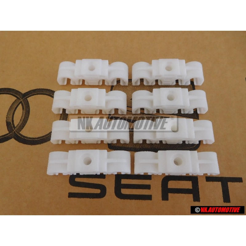 8x Original VW Fuel Line Hose Clip, Clamp, Holder - 191201449
