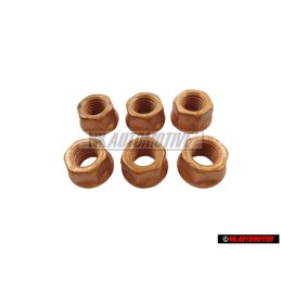 6x Original VW Hexagon Collar Nut - 046145749