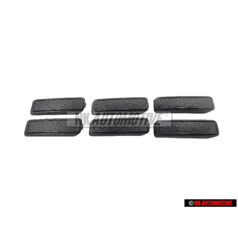 6x Original VW Cover Cap Satin Black - 321857621 01C