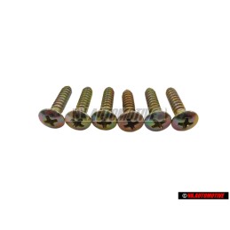 6x Original VW Oval Head CSK. Self Tapp Screw 4.8x22 - N 0141063