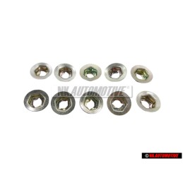 10x Original VW Rear Heat Shield Nut, Thread Cutting - N 0386011